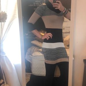 Adorable block colored sweater dress